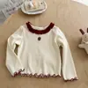 Camiseta de manga longa para meninas Ningli, nova coleção de outono, top de outono estiloso para bebês, roupa infantil casual e versátil