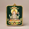 Colgante Thangka del Tíbet Zakilam Cuadrado Aleación de Acero de Titanio Oro Varios Patrones de Minerales Puede Elegir Directo de Fábrica