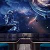 Fondo de pantalla de astronauta lunar espacial Cielo estrellado Tecnología fondo de pared de sala de e-sports bar de internet KTV bar transparente fondo de pantalla