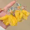Pendientes Florales Grandes de Rafia Estilo Vacacional Junto al Mar Populares de Lujo Ligero Pendientes de Estrella de Mar Pendientes Elegantes de Nicho