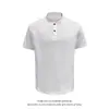 Nueva Camiseta de Manga Corta de Verano 2026 para Hombre Casual Moderna Patchwork Tendencia Americana Camiseta con Cuello Alto