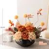 Flores Estilo Pintura al Óleo Americana Retro, Flores Artificiales, Mesa de Comedor de Sala de Estar de Lujo Ligero, Mesa de Café de Recibidor, Adornos Decorativos de Caligrafía