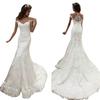 Vestido de Novia Sirena 2026 Verano Nuevo Estilo Nupcial Francés Ligero con Cuello Redondo Pequeño, Cola Sexy y Efecto Adelgazante