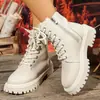 Botas Martin de couro macio para mulheres, novos sapatos de algodão outono e inverno 2026, forrados com pelúcia, estilo britânico, modernos e versáteis, botas curtas de sola grossa, tamanho grande