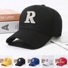 Gorra de béisbol nueva de cinco piezas con logo de diamante adhesivo para hombre, gorra con visera R, marca de moda femenina, sombrero casual, sombrero para las cuatro estaciones, sombrero para el sol