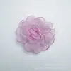Tela de organza de 5 cm borde quemado flor camelia accesorios joyería DIY pasador broche zapatos y sombreros accesorios de ropa venta al por mayor