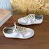 Tendência de Temperamento Estilo Estrangeiro Versátil Plano Sapatos Casuais Femininos 2026 Outono Novo Patchwork Sapatos Forrest Gump Sapatos de Treino Alemães Femininos