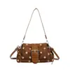 2026 Bolso de Hombro Nuevo para Mujer Bolso Cruzado de Terciopelo con Lunares Bolso Versátil Bolso de Mano con Diseño Retro de Nicho