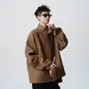 Chaqueta de Estilo Americano Cleanfit para Hombre, Primavera y Otoño, Estilo Callejero Fresco, Estilo Granja Vintage, Corte Holgado, Cuello Alto, Ropa de Abrigo