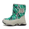 Botas de Neve para Meninos com Forro de Pelúcia, Sapatos de Algodão Quentes e Espessos de Cano Alto para Crianças Mais Velhas, Botas de Algodão Infantis Camufladas Antiderrapantes para Meninos