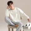 Tienda Física Otoño e Invierno Nuevo De Terciopelo Pijama para Hombre Casual Pulóver Engrosado Cálido Casual Pijama para Hombre Ropa de Casa traje