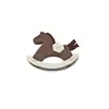 Bolsa Pingente Cavalo de Balanço Desenho Animado Chaveiro Criativo de PU Decoração de Cavalo Pequeno de Madeira Acessório de Bolsa Cavalo de Pelúcia em Couro