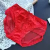 [Rojo Ancola] 880# Ropa Interior Roja Grande de Año Nuevo Malla de Encaje Seda de Hielo Ropa Interior Roja