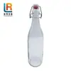 Botella de Enzimas de 1L, Botella Redonda Vacía, Botella de Vidrio Transparente para Bebidas, Botella Sellada para Leche y Jugo, Tapa Selladora de Presión, Botella para Vino de Frutas
