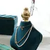 Exhibidor de Joyería de Lujo Ligero Estilo Europeo Bandeja Verde de Franela Soporte para Anillos Collares Estante Exhibición Escaparate Utilería para Fotos