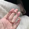 Pulsera de Cristal en Polvo de Fresa Doble Círculo Hecha a Mano Creativa Exquisita y Suave Pulseras Apilables para Niñas Regalo para el Día de San Valentín Chino