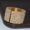Moda europea y americana personalidad exagerada pulsera de diamantes completa nueva pulsera de pedrería diseño de celebridad de internet joyería para mujer Al por mayor