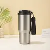 Copo Térmico de Aço Inoxidável de Grande Capacidade Portátil para Carro Caneca de Café com Cordão para Escritório ao Ar Livre Copo de Água