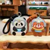 Pendente Criativo de Couro Sanxingdui Panda Chaveiro Tendência Panda Vermelho de Chengdu Acessório para Bolsa de Couro Pequeno Presente