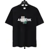 Fabricante Original Verano 2025 Hombres Estampado de Letras Holgada Manga Corta Media Manga Talla Grande Manga Corta Moderna Camiseta Cuello Redondo