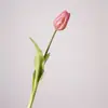 Tulipanes Artificiales de Plástico Blando de Alta Calidad Decoración para el Hogar Adornos de Flores Falsas Accesorios para Arreglos Florales en Jarrón Ramo Venta al por Mayor