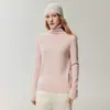 Super macio e glutinoso! %Suéter de cashmere feminino de primeira linha pronto para usar suéter de gola alta com bainha enrolada malha base