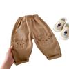Ropa de Primavera y Otoño para Hombre y Mujer para Niños Pantalones Casuales Ropa para Bebé de Estilo Occidental Bebé y Niños Pequeños Marca de Moda Personalizada Parche de Oso de Dibujos Animados Tridimensional