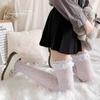 Medias de encaje de media caña de encaje lolita pura vintage lolita calcetines altos hasta la rodilla jkA206