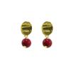 Pendientes Ganjia S925 minimalistas de plata de ley con cuentas de frijol rojo burdeos, pendientes de moda, ligeros y lujosos, elegantes pendientes vintage.