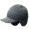 Novo Chapéu Chapéu Masculino Chapéu de Tricô Acolchoado com Proteção de Orelha para Ciclismo Proteção contra Frio Chapéu de Lã de Inverno Mais Veludo