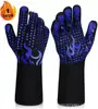 Guantes Anti-Quemaduras de Aramida Resistentes a Altas Temperaturas de 500 Grados para Barbacoa Amazon, Aislantes del Calor, Retardantes de Llama, Ignífugos, Guantes de Silicona de Doble Capa para Hornear