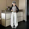 Jeans Blancos para Niñas 2026 Otoño Nuevo Estilo de Moda Versátiles de Pierna Recta para Niñas Mayores y Estudiantes de Primaria