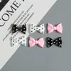Estilo K de Puntos Negros Brillantes Lazo de Caramelo Accesorios de Resina Material para Decoración de Funda de Teléfono Móvil DIY Zapato con Agujero