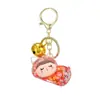 Tiktok Lindo Gato Acostado Adorable Colgante de Arena Líquida Par de Llavero Acrílico con Aceite Destellante Accesorios para Bolsos