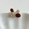 Pendientes Ovalados de Plata Recubierta de Oro Real de 14K con Aguja de Plata y Circonita, Estilo Vintage, Pendientes Versátiles, Lujo Ligero, Pendientes de Alta Gama