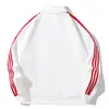 26 estilos de trajes deportivos casuales de manga larga para parejas de primavera y otoño para hombres y mujeres, uniformes de equipo de running y fitness de tres rayas