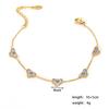 Pulseira de trevo de quatro folhas com diamantes e cinco flores 9mm, madrepérola natural incrustada, aço inoxidável, banho de ouro 18k, luxo leve, fritilária