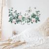 Nuevas y divertidas pegatinas de pared f138 con acuarela, plantas verdes, flores y mariposas para dormitorio, sala de estar y hogar, venta al por mayor