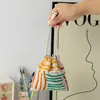 Bolsa de almacenamiento de pana de color sólido de gran capacidad, bolsa de cosméticos con cordón, bolso rojo portátil para mujer, monedero