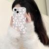 Rosa Nicho Rosa Flor Blanca Funda para Teléfono iPhone15promax Apple 14 Transparente 13/12 Airbag Anticaída