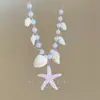 Collar de Estrella de Mar y Conchas Estilo Resort junto al Mar, Moderno y Versátil, con Diseño Exquisito, Perfecto para Fotos en la Playa