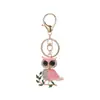 Chaveiro de Coruja de Diamante Europeu e Americano Transfronteiriço Pingente Decorativo para Chave de Carro Liga Exquisite Pingente para Sacola de Presente
