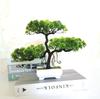 Simulación de pino de bienvenida, planta en maceta, planta verde de interior, pequeño bonsái de escritorio, flor falsa, decoración para el hogar