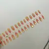 Unhas Vestíveis Artesanais Cor Rosa Nude Suave com 30 Peças, Contas de Vidro e Efeito Olho de Gato, Peças de Unhas Pré-Fabricadas Fofas com Contas de Vidro e Efeito Olho de Gato