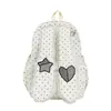 Mochila 3D Orelhas de Coelho de Bolinhas Menina Japonesa Textura Macia Leite Versátil para Passeios Mochila Casual de Viagem