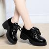 Zapatos de cuero estilo británico para mujer, primavera 2024, nuevos zapatos de mujer, zapatos de cuero suave con cordones de una sola capa, mocasines de plataforma aumentada