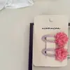 Par de Pinzas para el Cabello con Forma de Corazón y Flor de Malla Nian Nian para Niños, Pinza Lateral, Pinza para el Flequillo