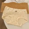 Calça Quadrada Xiaoping Tamanho Grande Roupa Íntima Feminina 10A Algodão Puro Roupa Íntima Feminina Algodão de Bebê Classe A Respirável Gancho Estendido Abraça o Quadril Estampa Floral