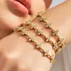 Pulsera de flor transfronteriza europea y americana, no se decolora, pulsera de zircón con diamantes completos de verano para mujer, popular en Japón y Corea, joyería de amistad estilo hada