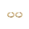 Pendientes de Aro Versátiles Simples de Acero de Titanio Color Duradero No se Desvanecen para Mujer Pendientes de Moda Europeos y Americanos Tendencia Estilo Ins Accesorios para Orejas